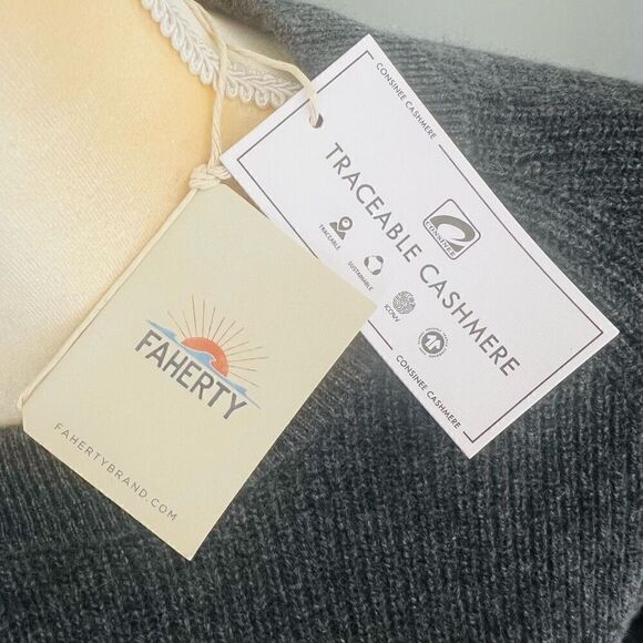 FAHERTY Stowe Cashmere Sweater Dress, 100% Cashmere, Gray, Large, (12/14), NWT - Picture 4 of 16
